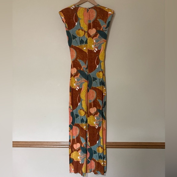 Zara Colorful Retro Style Floral Cutout Maxi Dress - Picture 2 of 12
